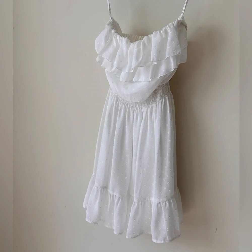 Lilly Pulitzer White Polka Dot Strapless Ruffle Sundress - Picture 7 of 11